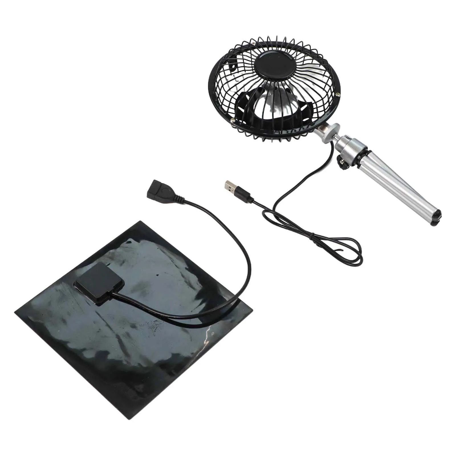 Camping Fan Dual Powered Fan Adjustable Telescopic Stand Fan Camping Fan Adjustable Stand Aluminum Alloy Tripod