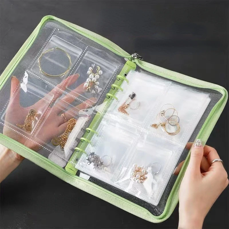 Zipper Jewelry Storage Albums Necklace Earring Ring Organizer PVC Sealed Bag Anti-Oxidation Jewellery Book