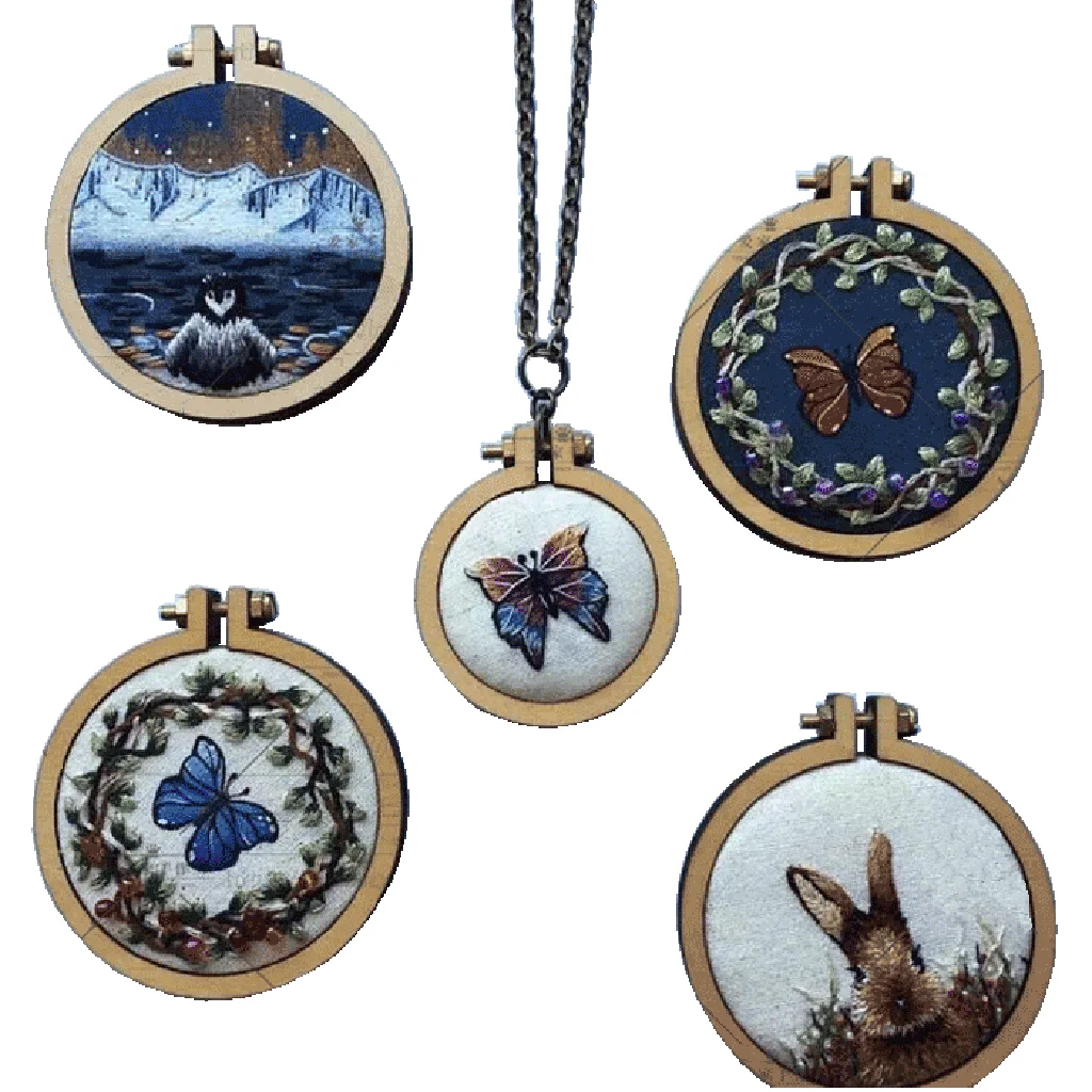 Mini Round Wooden Embroidery Hoop Cross-Stitch Frame for Adults DIY Crafts