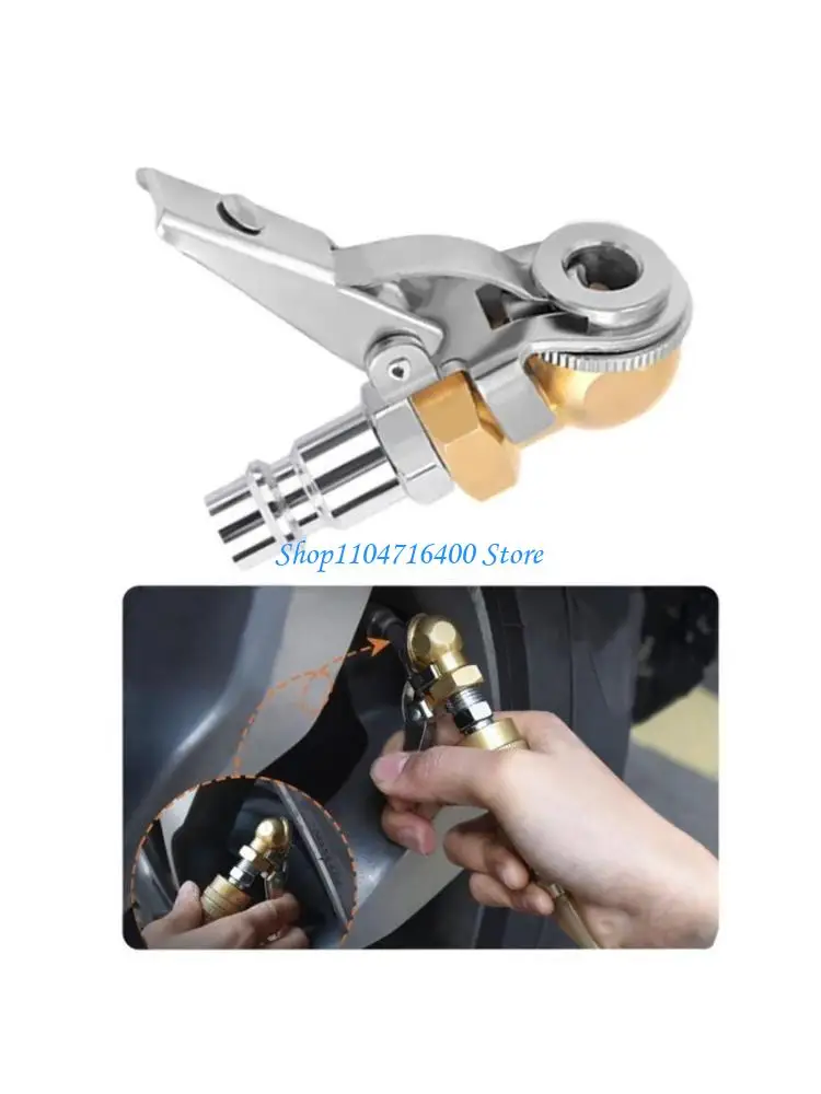 

y1gd Tire Inflator Tire Chuck Hose End Tire Air Chuck Inflator Hose Barb Inflator Gauge Fitting Clip On Ball Foot Air Chuck
