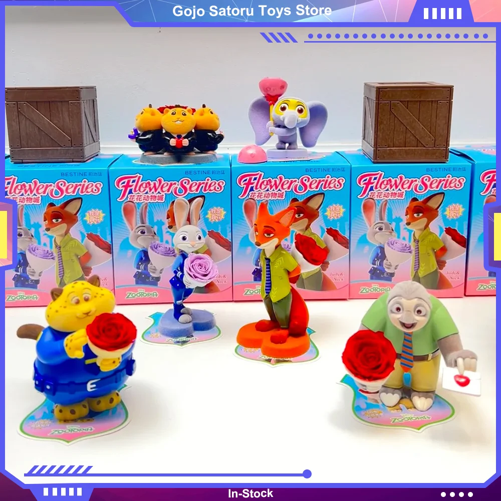 

Zootopia Flower series Blind Box Cute Nick Judy Action Figure Zootopia Plush Doll Mystery Box Anime Cartoon Collection Model Toy