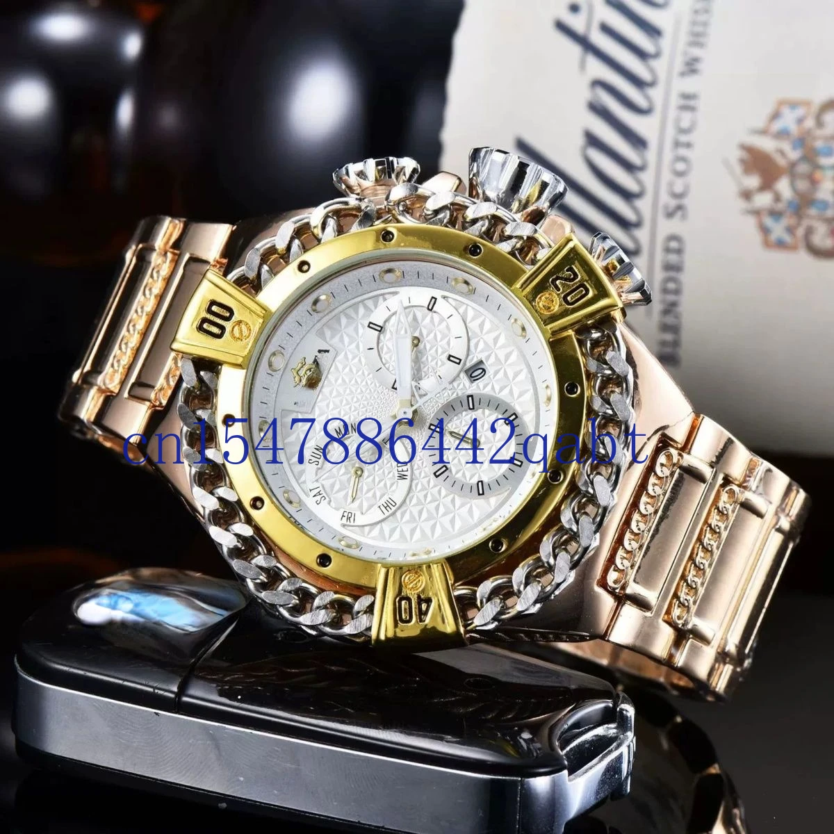 

Watch large dial, steel strip, sports watch, non mechanical, high-end, personalized, black technology, gift, trendy and cool