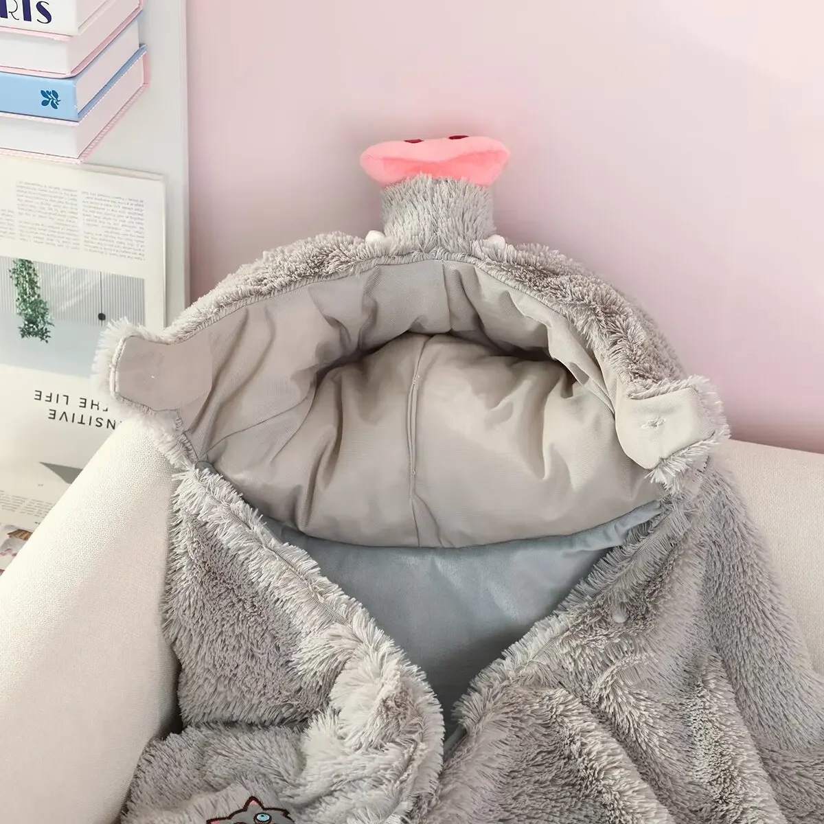 Adorable Animal Wild BoarHooded Blanket Hashibira Inosuke Soft Fleece Wearable Throw Blanket Cloak With Hat Xmas Gifts Boy Girl