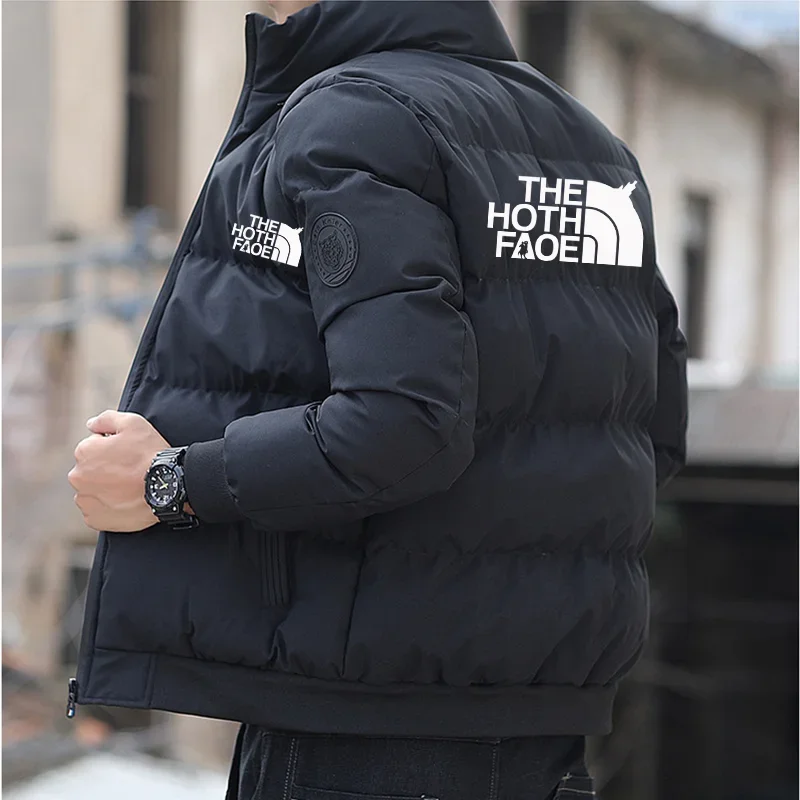 2025 Men's Padded Cotton Jacket, Tiger Head Logo, Short, Thick, Casual, Men's Parkas, Winter Trend, XS-4XL