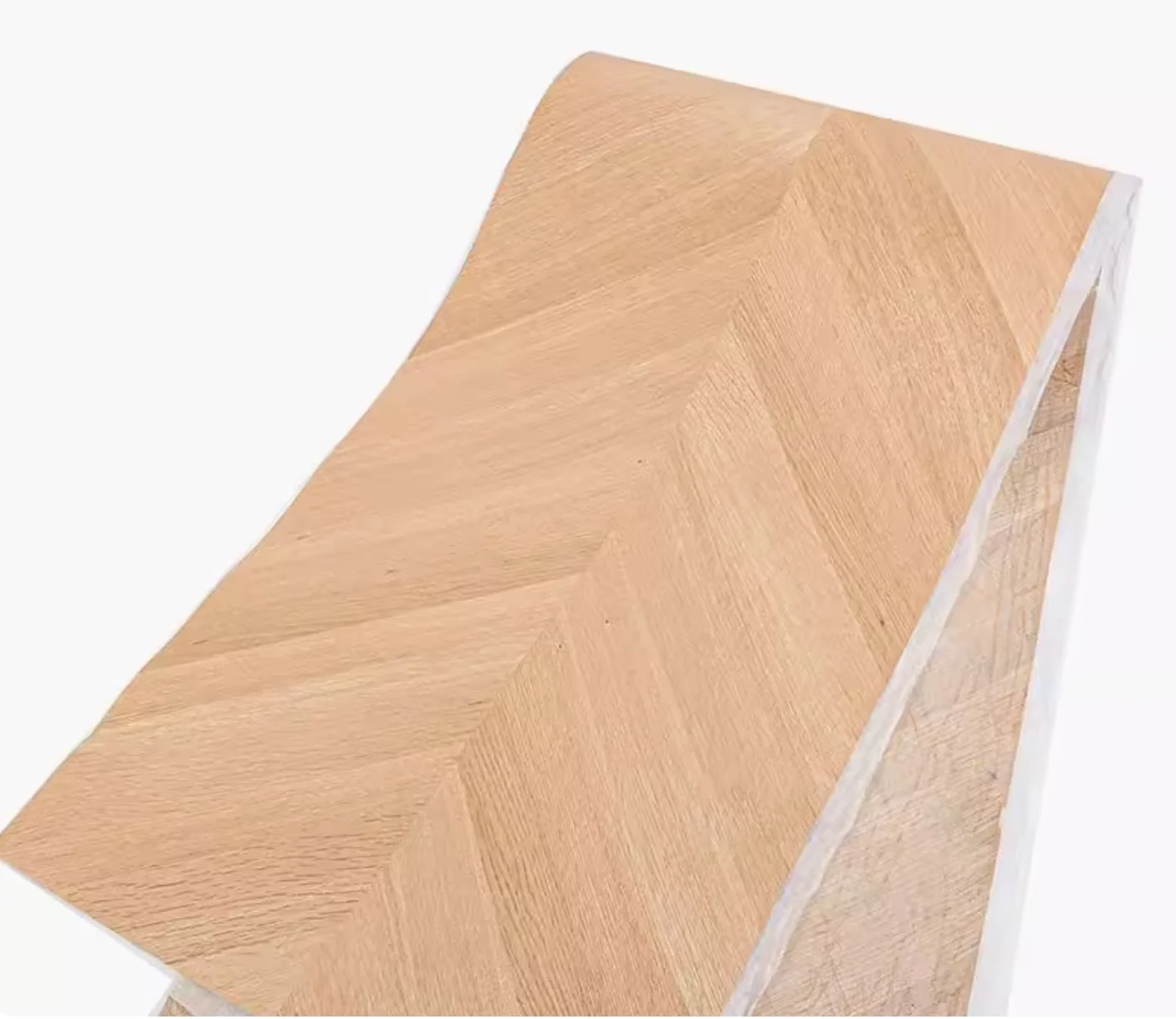 

Natural American white oak straight grain herringbone wood veneer(backing non-woven fabric)2.5x0.58metersx0.4mm
