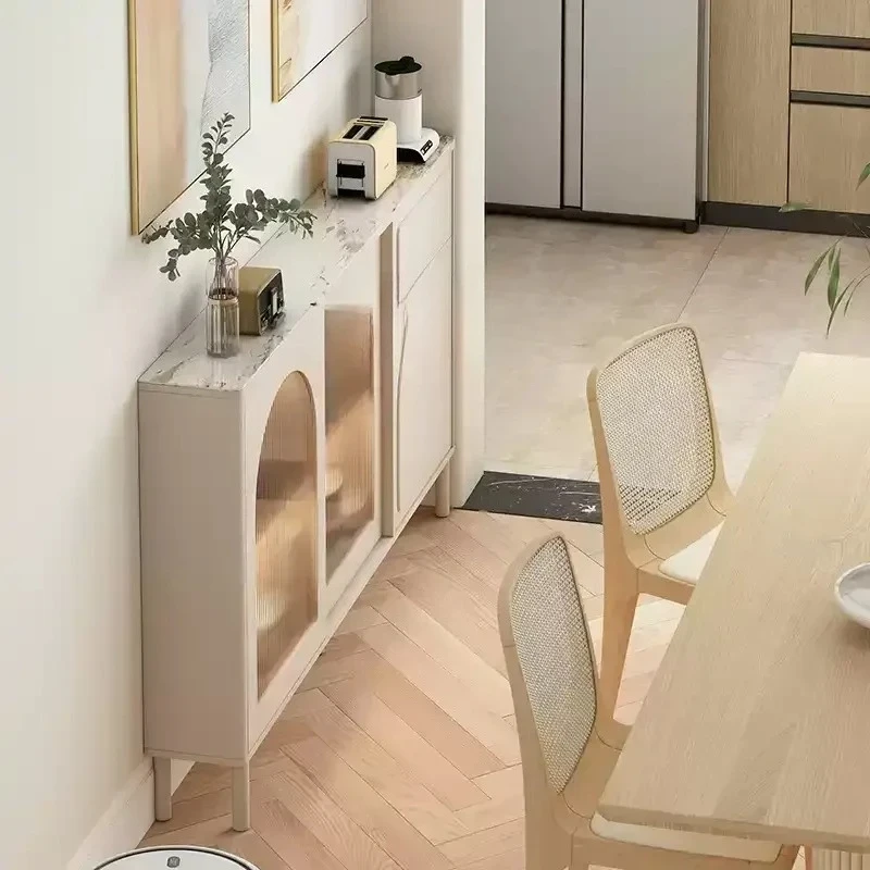 

TQH cream style, side cabinet, wine cabinet, high foot against the wall, ultra-thin, extremely narrow, thin cabinet