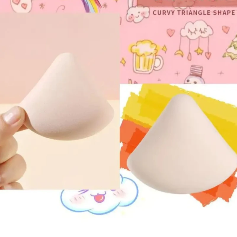 5 stuks ronde vierkante driehoekige vorm make-up spons bladerdeeg droog nat tweeërlei gebruik zacht suikerspin luchtkussen foundation poederdons