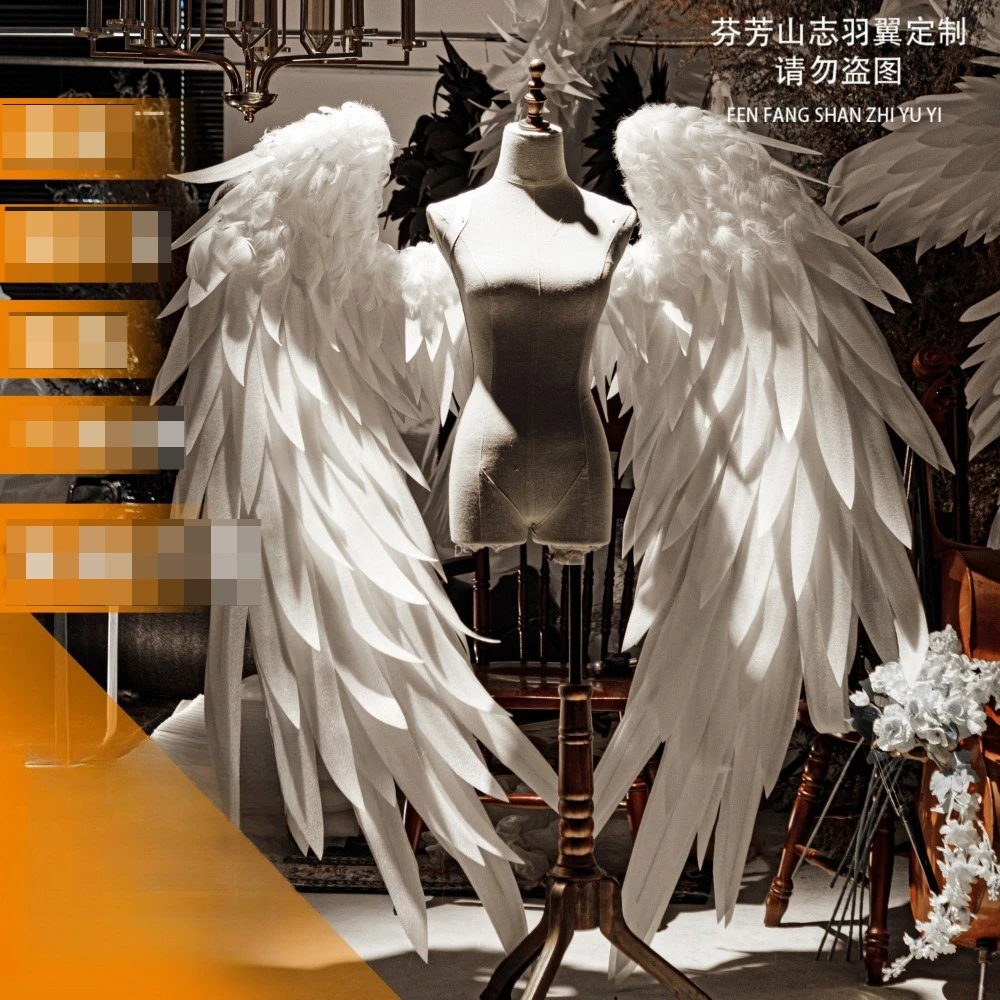 White Angel Wings Photo Prop Internet Celebrity Style Ideal for Cosplay Indoor Shooting Lolita Event Wedding Exhibition