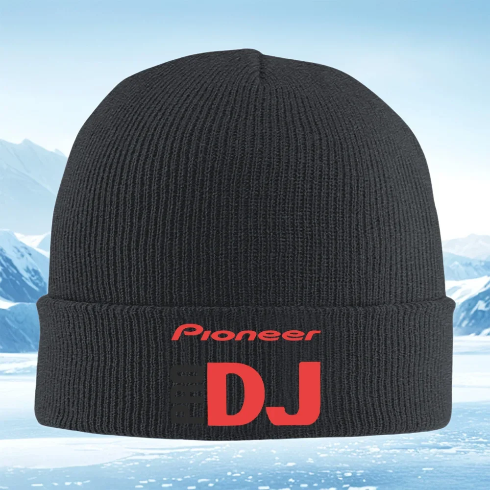 Pioneer Pro DJ red logo black background Men Women Unisex Knitted Hat Beanie Pullover Cap Winter Thermal Warm Christmas Outdoor