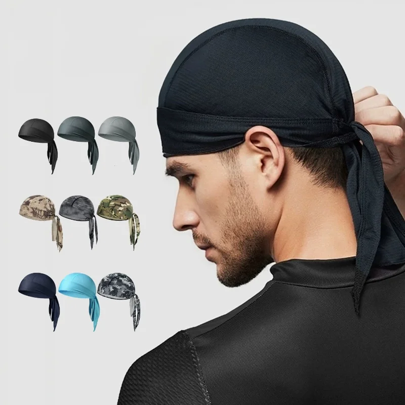 Cycling Under Helmet Inner Turban Headwrap Fishing Hiking Runing Sports Breathable Quick Dry Beanie Skull Hat Absorb Sweat Cap