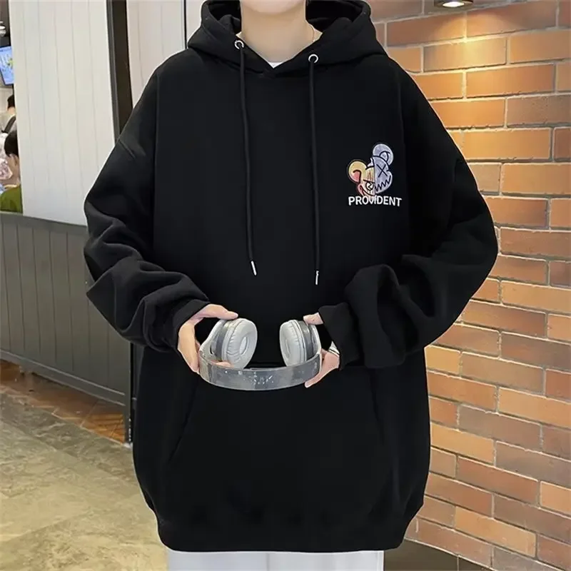 سترة رجالية بقلنسوة على الطراز الأمريكي الكلاسيكي فضفاضة تناسب الصوف مبطنة سميكة سترة دافئة لمشهد الخريف والشتاء غير الرسمي #2