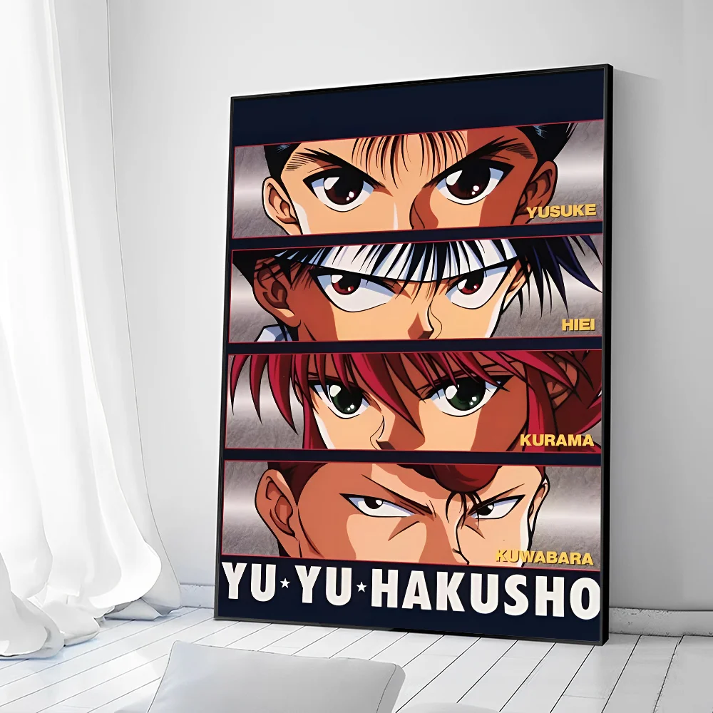 Anime YuYu Hakusho Vintage Posters Sticky Retro Kraft Paper Sticker DIY Room Bar Cafe Stickers Wall Painting Decor