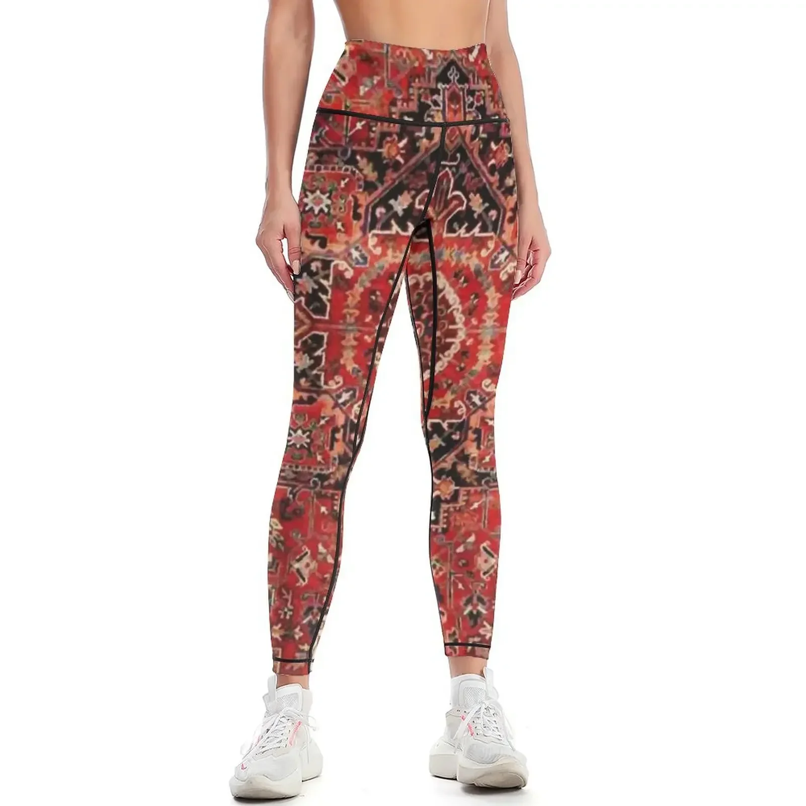 

Heriz Antique Vintage Boho Persian Carpet Print Leggings sportswear gym Women's fitness trousers Womens Leggings