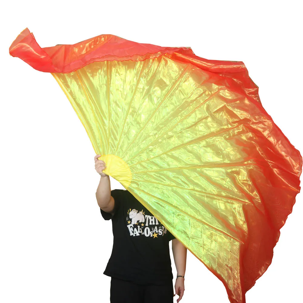 Color Yarn Material Symphony Dance Fan Opening Dance Cartilaginous Fishbone Fan Double Layer Gradient Stage Performance Props