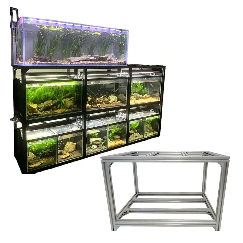 Aluminum aquarium fish display stand TV cabinet side table Wooden custom simple fish tank aquarium