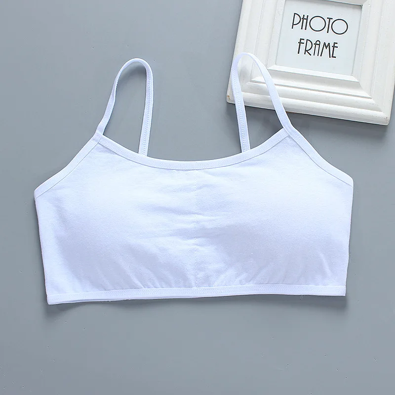 Girls Bra Beautiful Back Summer Cotton Underwear Black and White Children's Development Period Tube Top Underwear 9-18 Years Old