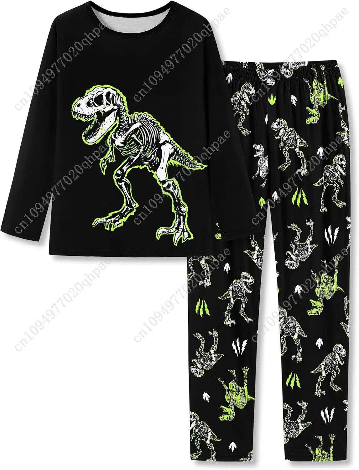 

Topgal Boys Girls Pajamas Long Sleeve Sleepwear Trendy Navy Face Tie Dye Checkered 2-Piece PJs Set Comfy Big Kid Size 6-18