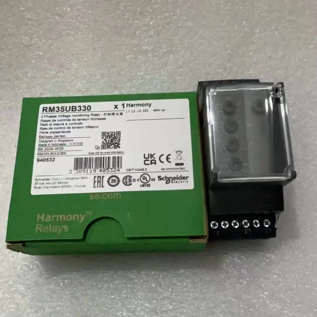 RM35UB330 voltage control relay, Harmony Control Relays, 5A, 2CO, 220...480V AC