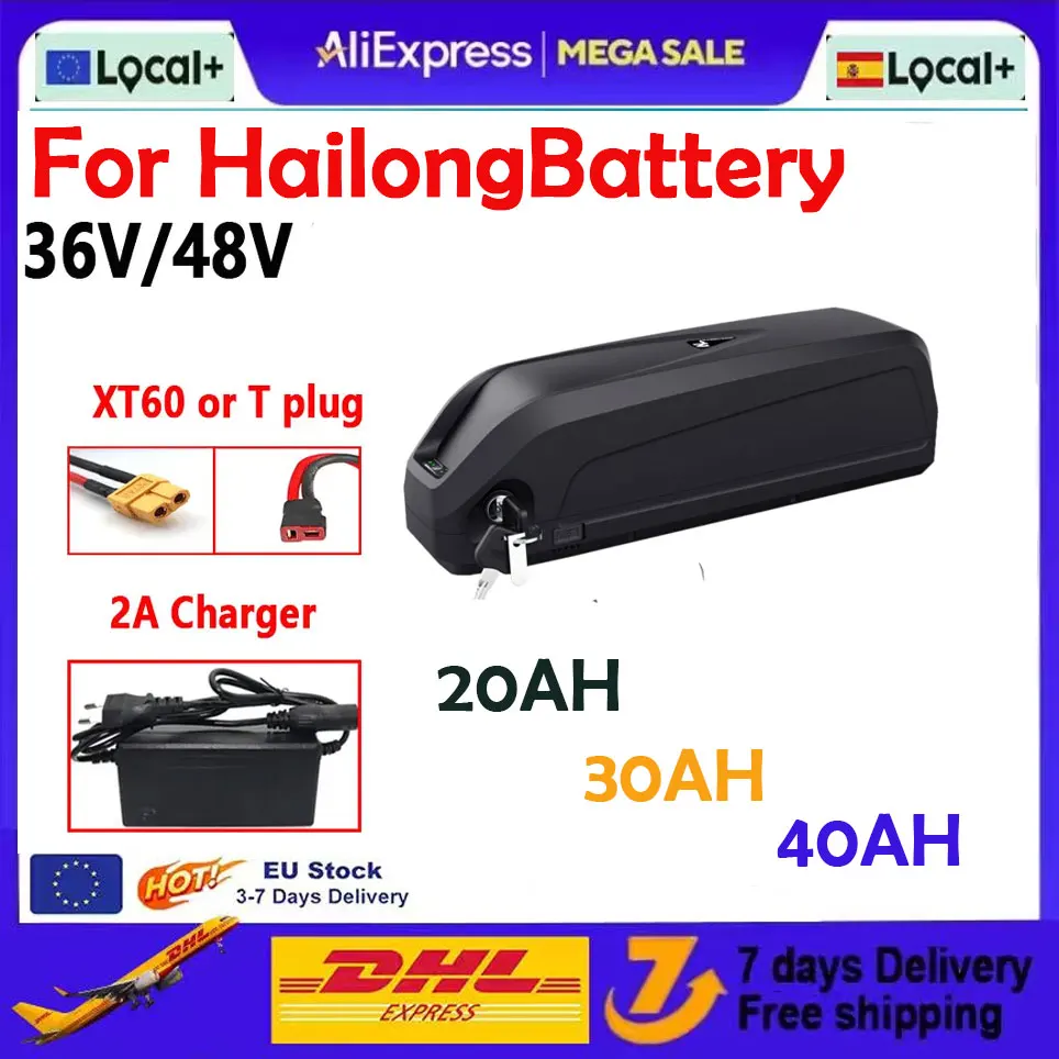 Pour batterie Hailong 48V 36V 20Ah 30Ah 40Ah pour moteur Bafang BBS02 BBS03 BBSHD pour batterie Hailong 36V