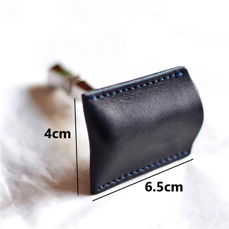 1PC Double Edge Safety Razor Head Sleeve Protective Case Leather Without Razor