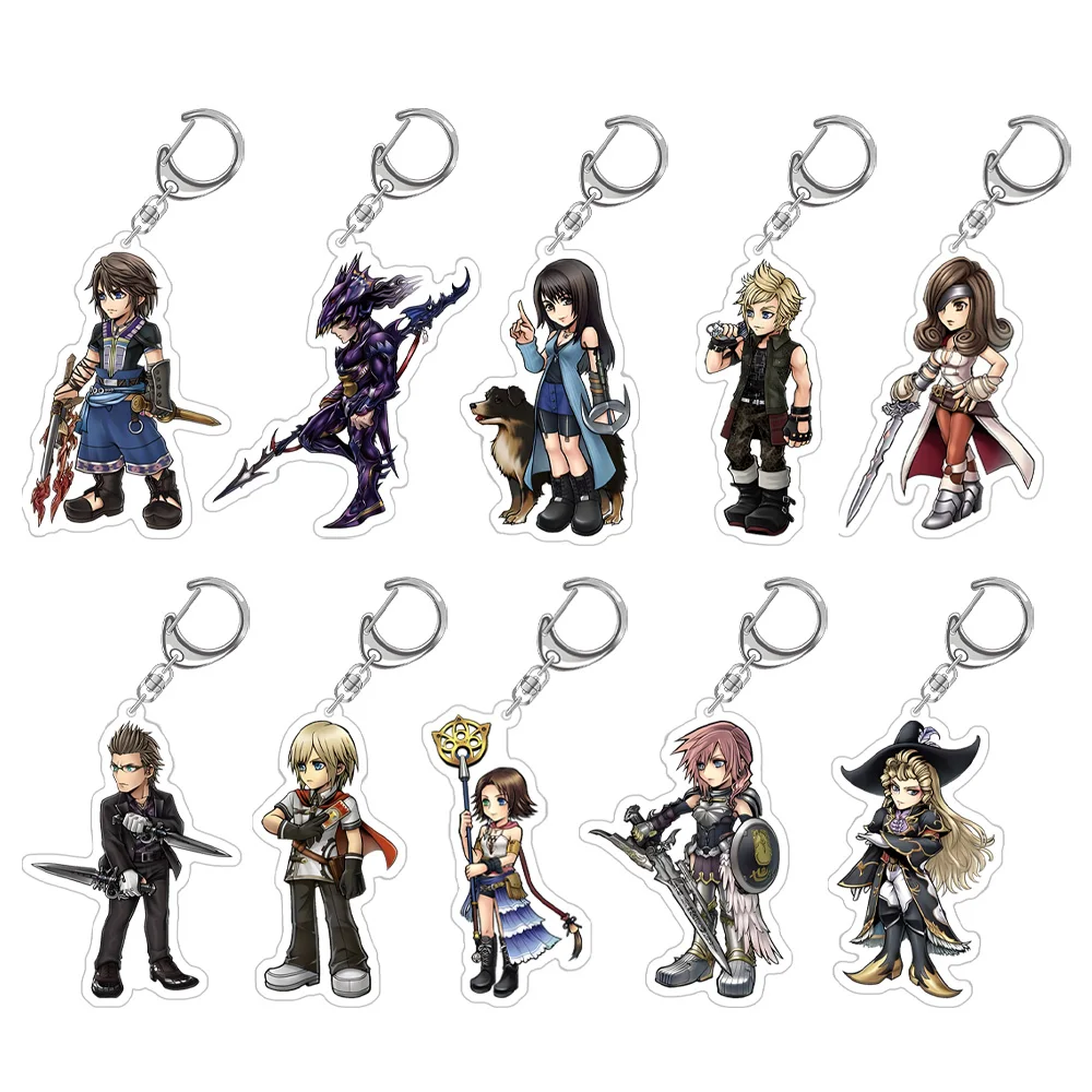 Guo xiao luo anime loja periférica nal fantasia gilgamesh rydia kuja aerith zack noctis cefca garnet edgar chaveiro acrílico