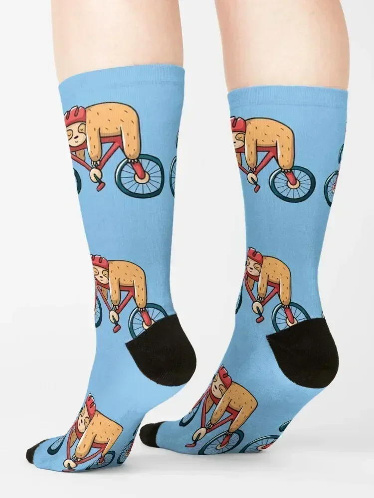 sleeping sloth with bicycle Socks summer compression cute hiphop Socks Men Women's
