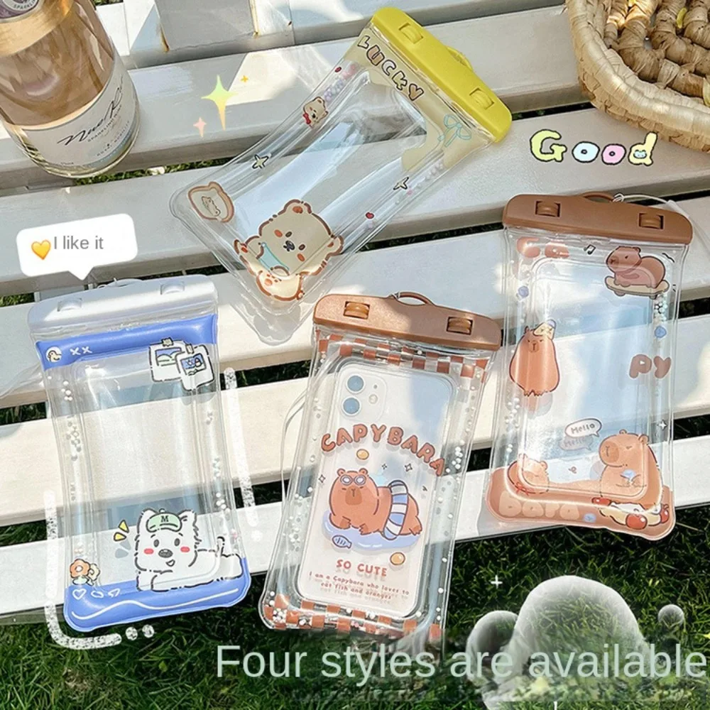 

Airbag Floatin Waterproof Phone Case Capybara Cartoon Screen Rainproof Bag Underwater Dry Transparent Mobile Phone Pouch