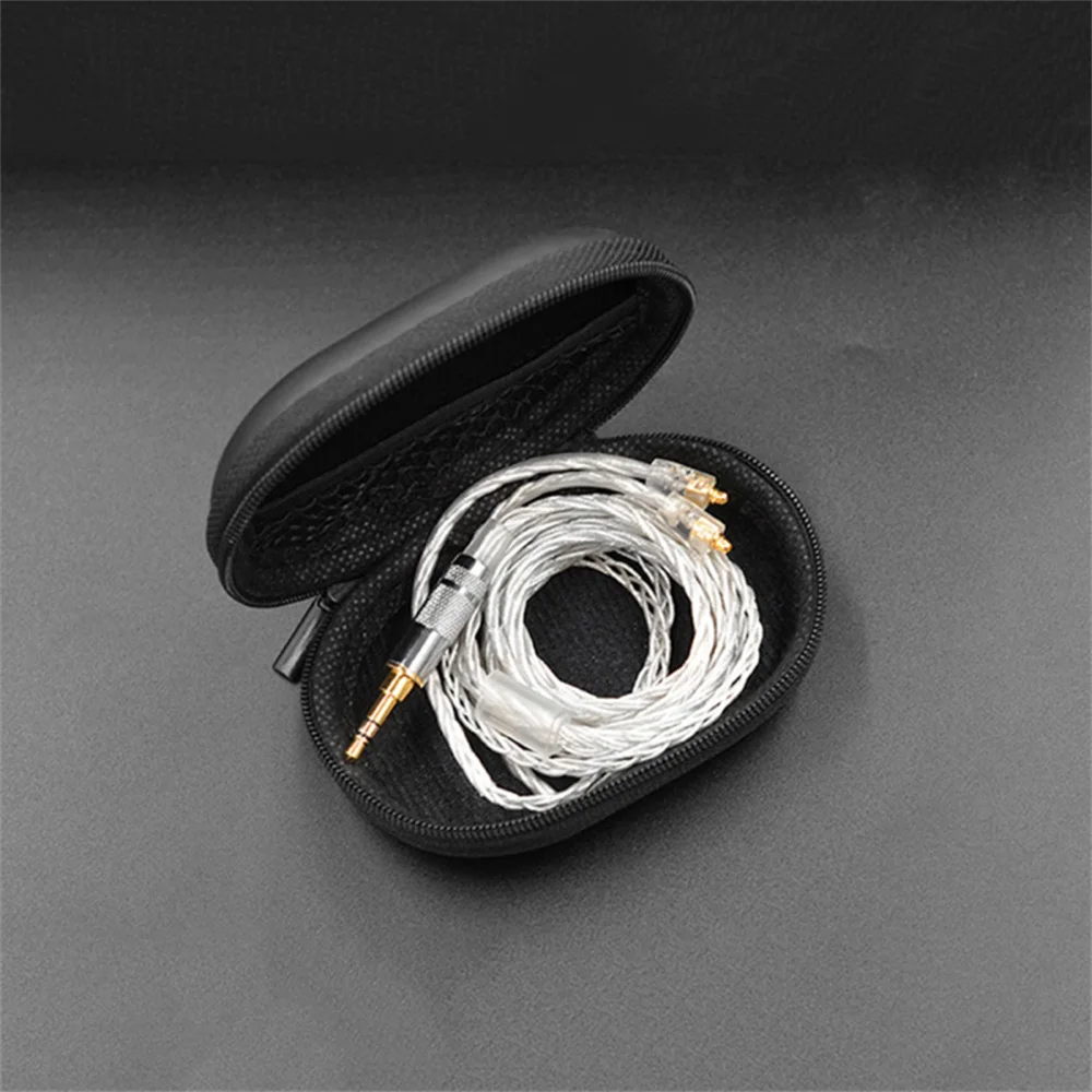 KZ Oval Earphone Storage Bag Headphones PU Zipper Storage Box Black Portable Hold Box For Earphone Headphone Accessories