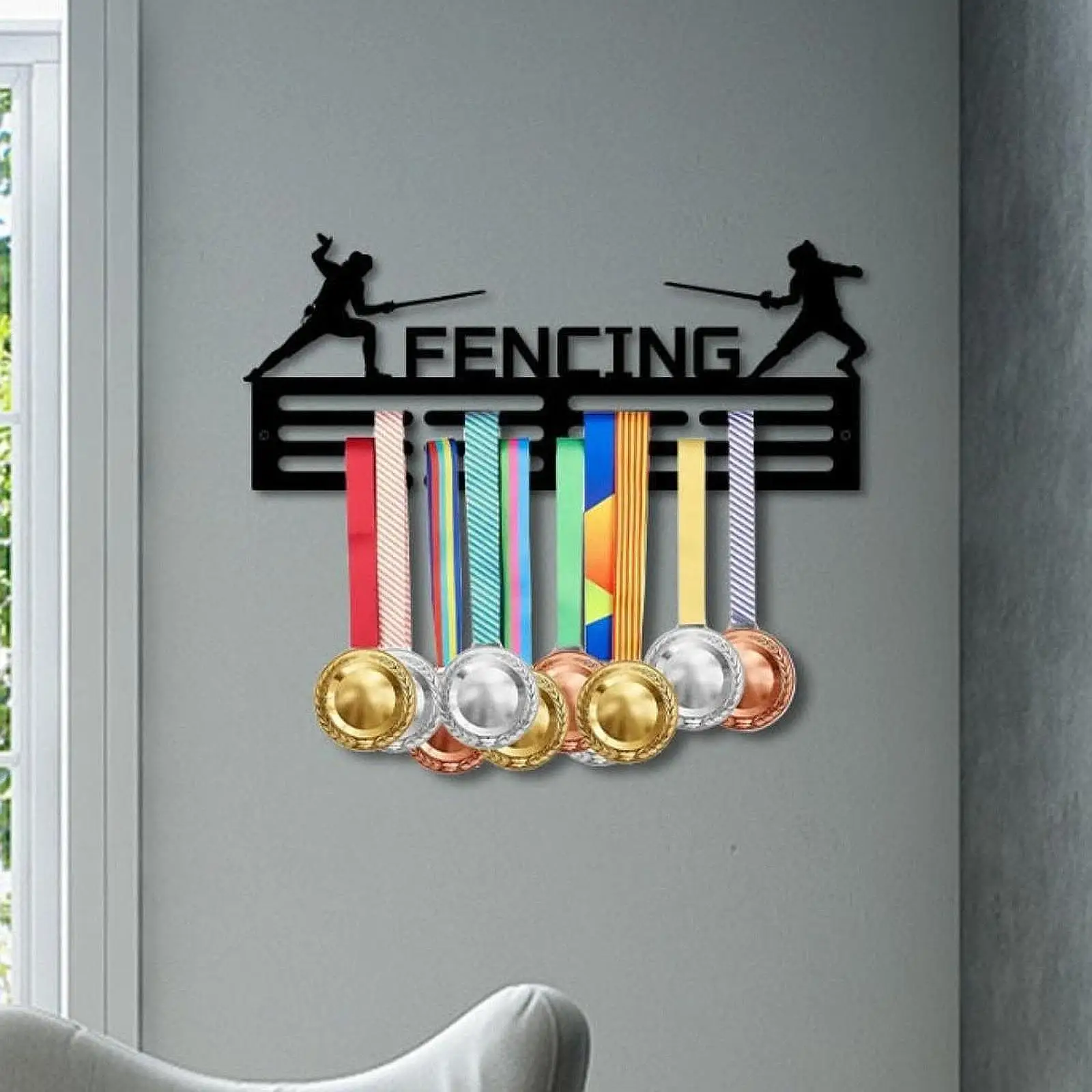 Medal Hanger Easy to Install Wall Mounted Display Holder for Sports Race Runner Gymnastics Plaques Running Medals Sports Award