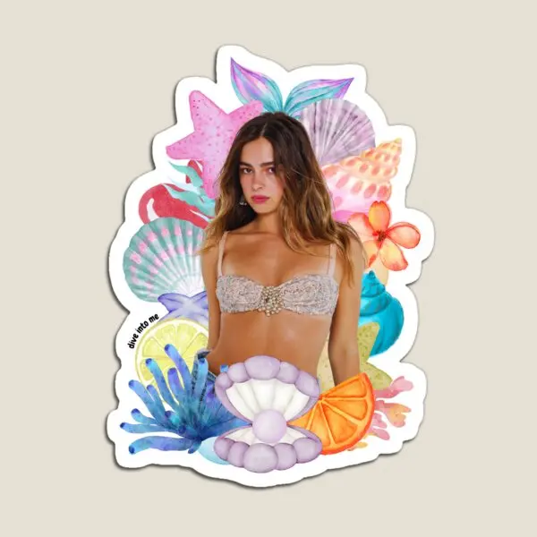 Addison Rae Aquamarine Dive Into Me  Magnet Cute Stickers Holder Funny Magnetic Home Decor Children for Fridge Organizer  Toy