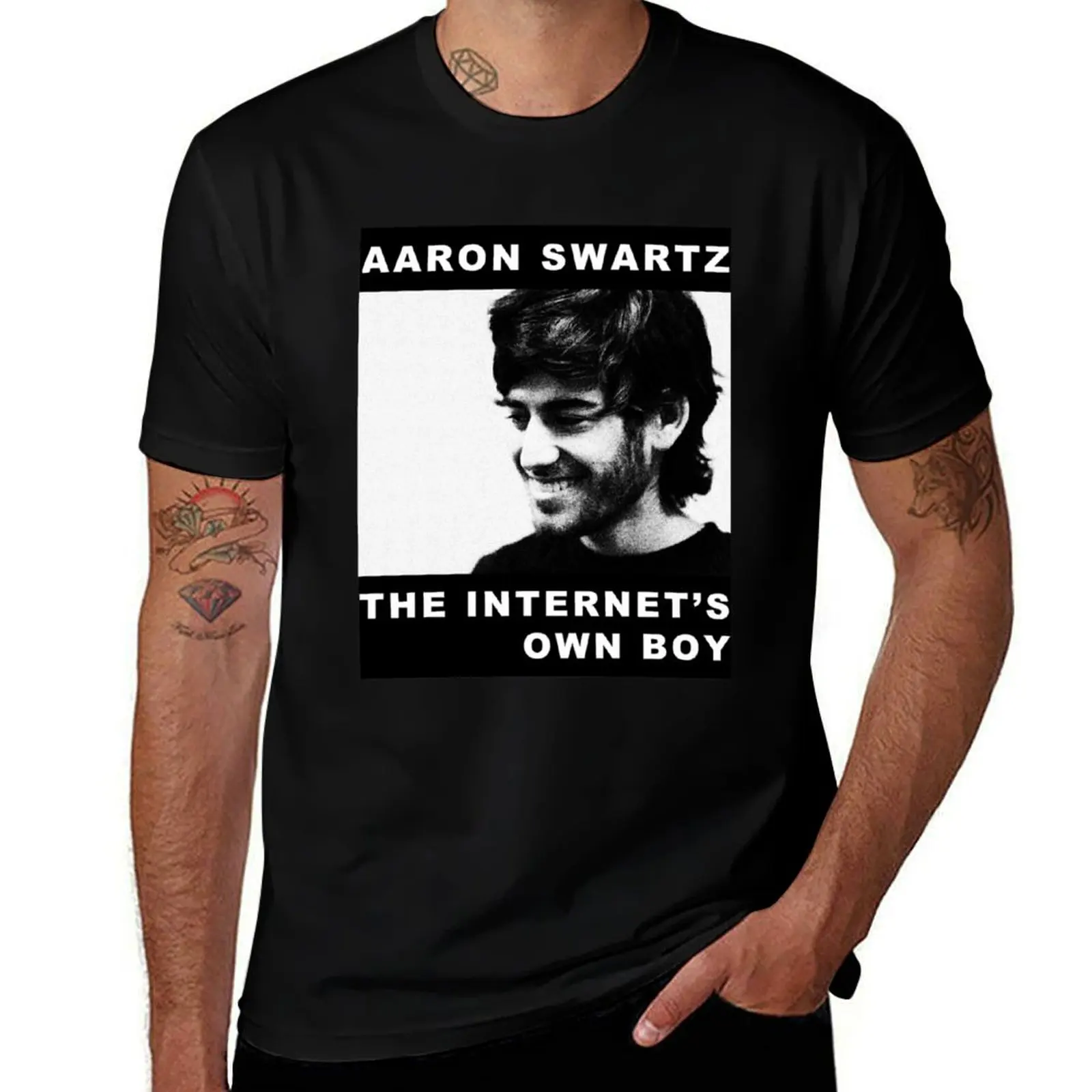 Aaron Swartz T-Shirt Fashion Simple Casual Tee Shirt T-Shirt