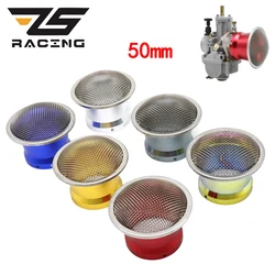 ZS Racing 50mm 55mm Motorcycle Carburetor Velocity Stack with Net Multicolor Carburetor Air Filters Keihin PE PWK 21-34mm