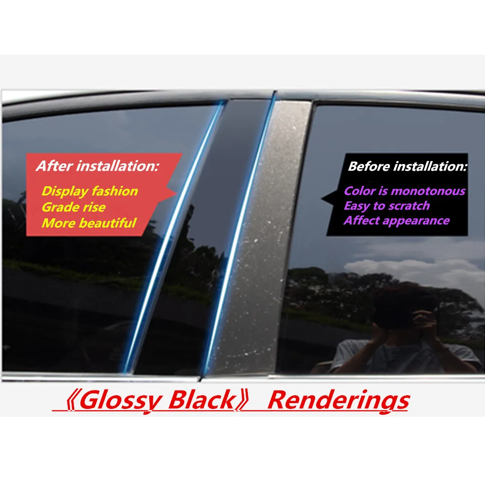 Car PC Material Pillar Post Cover Door Trim Window Molding Stickers Plate Accessories Decor For Chevrolet Malibu XL 2016-2023