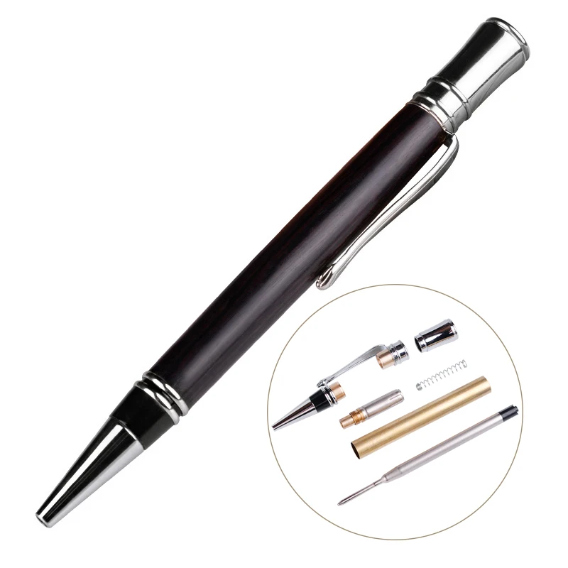 Kit de Caneta de Torção Esferográfica Executivo 24k Chapeamento Ouro ou Cromo Faça Você Mesmo Acessórios para Woodturning Rollerball Caneta Kits para Trabalhar Madeira