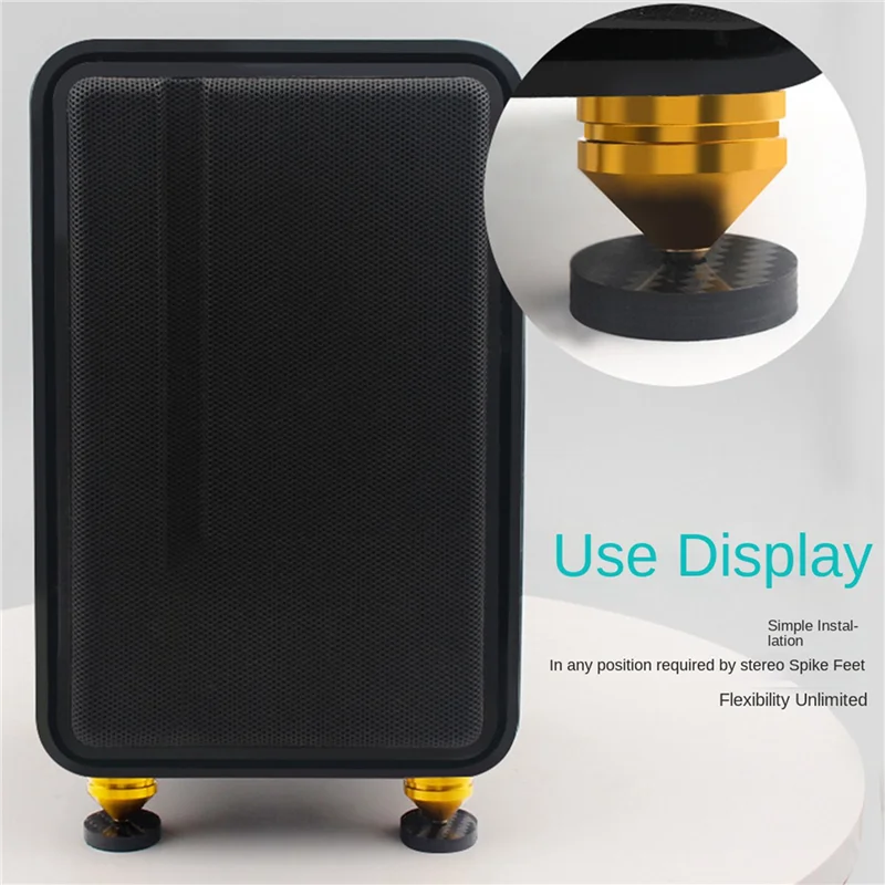 B92B-2X Carbon Fiber Speaker Isolation 40X10mm Spikes Base Pad Speaker Stand Feet Hifi AMP Speaker Pad