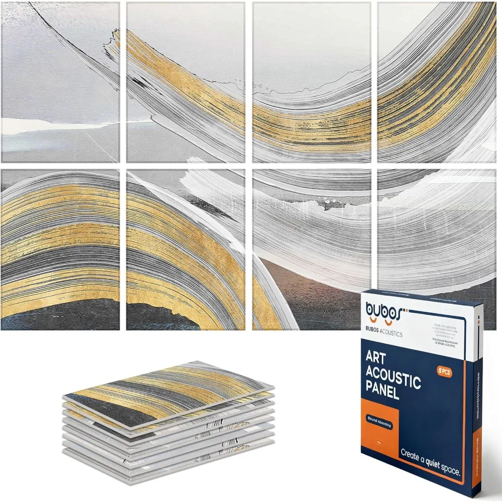 

8 Pack Art Acoustic Panels Soundproof Wall Panel, 47.2X31.4 Inches Sound Absorbing Panel, Self-adhesive Decorative Acoustica