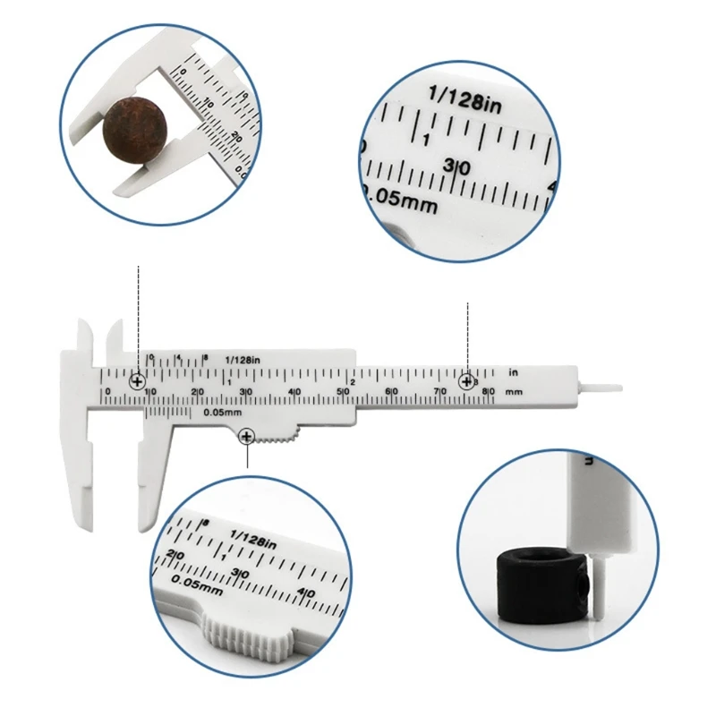 พลาสติก Caliper 4pcs 3 นิ้ว Vernier Caliper MINI เลื่อน Caliper เครื่องวัดเส้นผ่าศูนย์กลางแบบ Dial Dropship