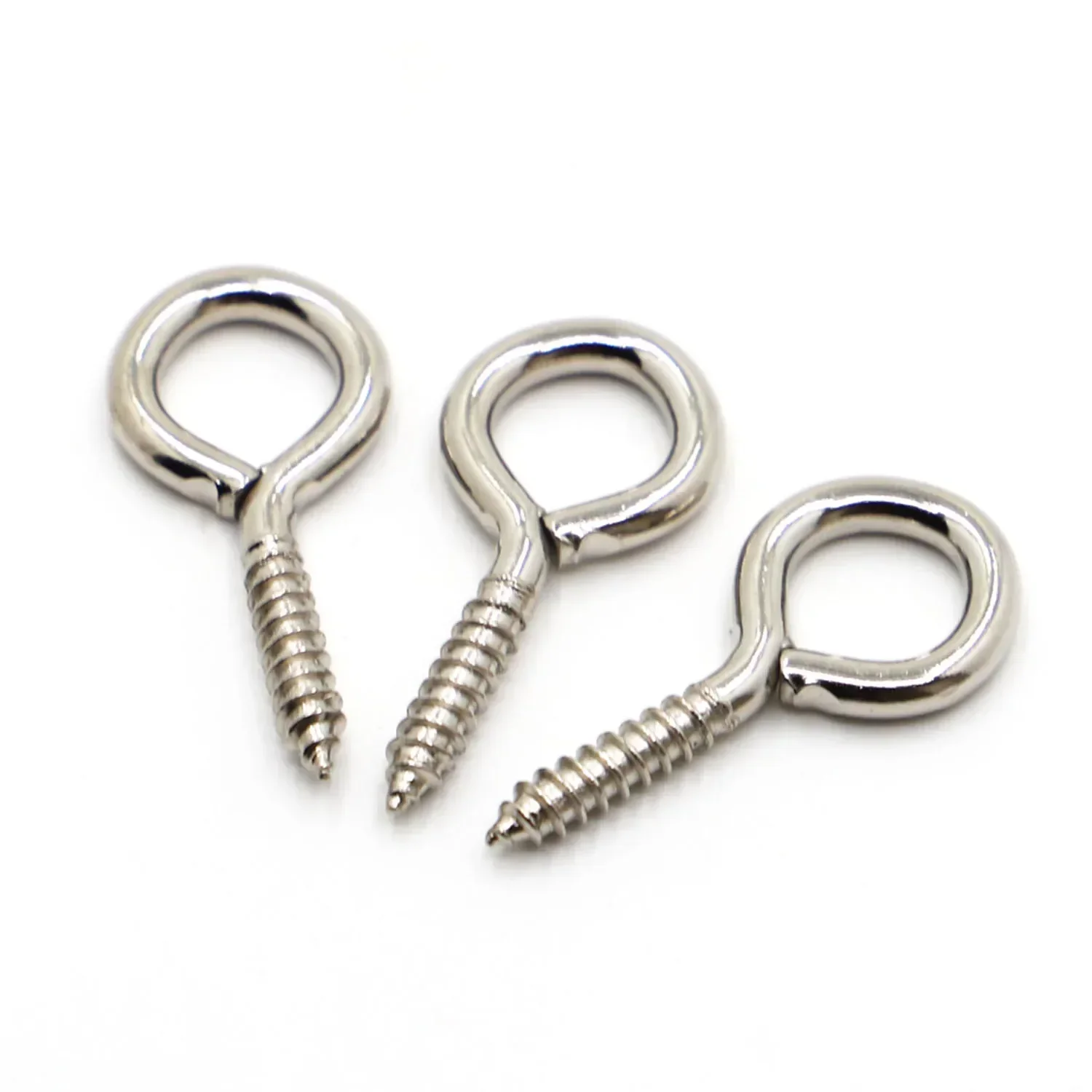 0# 1# 2# 3# 4# 5# 6# 8# 10# 12# 14# Nickel Plated Carbon Steel Eye Screw Hooks Self Tapping Screws Hook Ring Eyelet Hooks