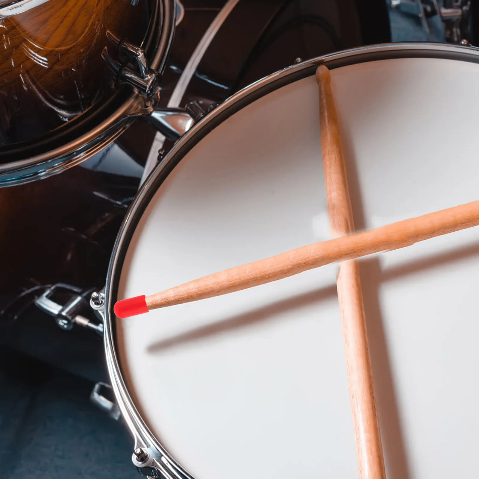 

10Pcs Silicone Drumstick Tips Red Drum Stick Silent Tip Replacement Practice Mute Dampener Percussion Accessory