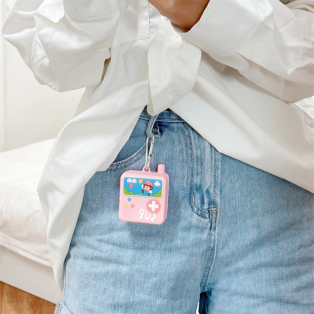 لطيف الكرتون لعبة وحدة التحكم الوردي سيليكون سماعة غطاء لسامسونج غالاكسي براعم برو سماعة حالة ل غالاكسي براعم لايف براعم 2pro