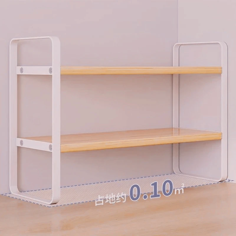 

Rack White Bookshelf Student Dormitory Wood Modern Layered Shelf – Minimalist Office & Home Storage Desk Shelf Organizer