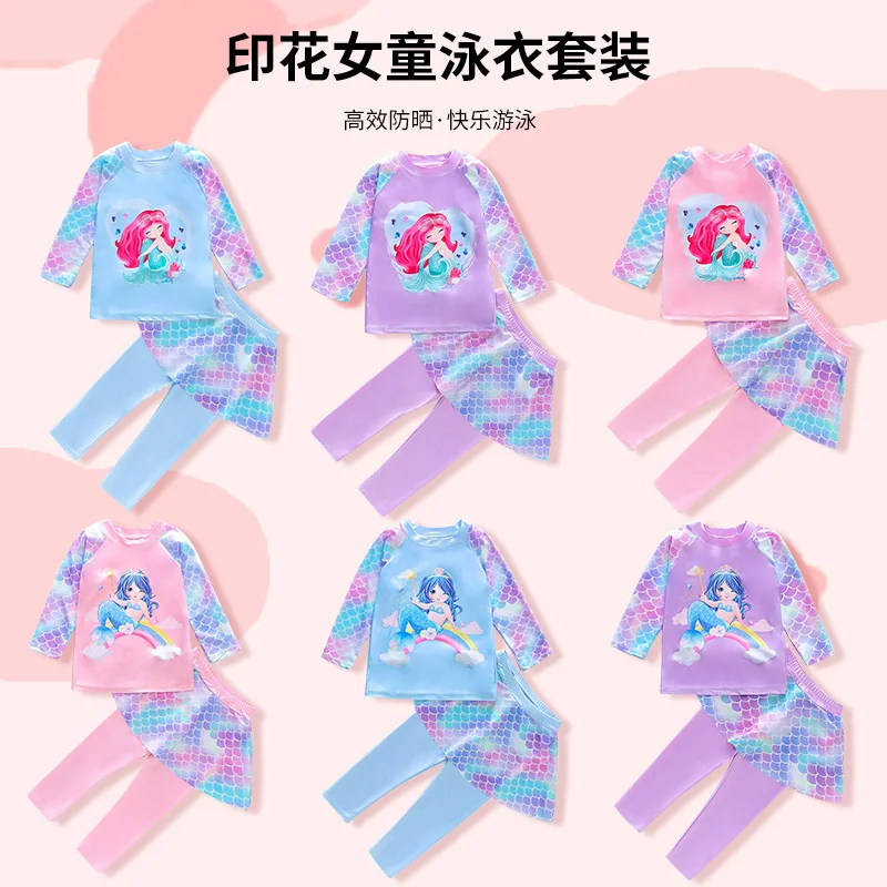 

New Kids Swimsuits, Girls' Sunscreen Swimsuits, Quick-Drying Swimsuits, Medium and Big Kids, Mermaid Swimsuits, Swimsuits