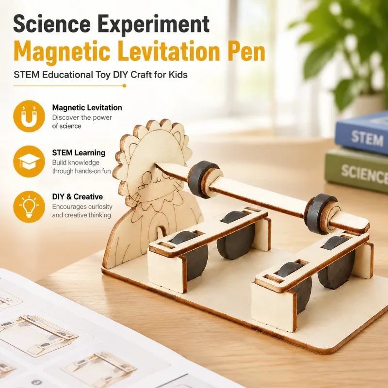 Magnetic Levitation Pen Science Experiment Toy DIY Technology Craft Kit STEM Teaching Aid for Primary Students Kids Physics