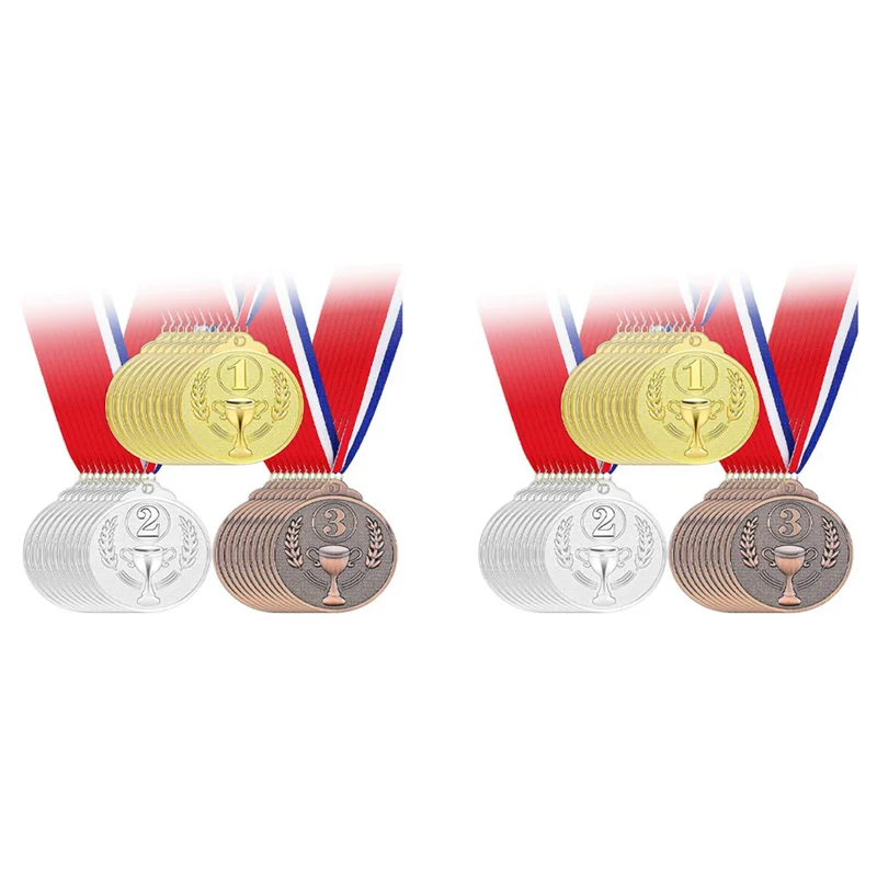 

FBIL-60Pcs Award Medals Gold Silver Bronze Winner Medals 1St 2Nd 3Rd Prizes For Competitions