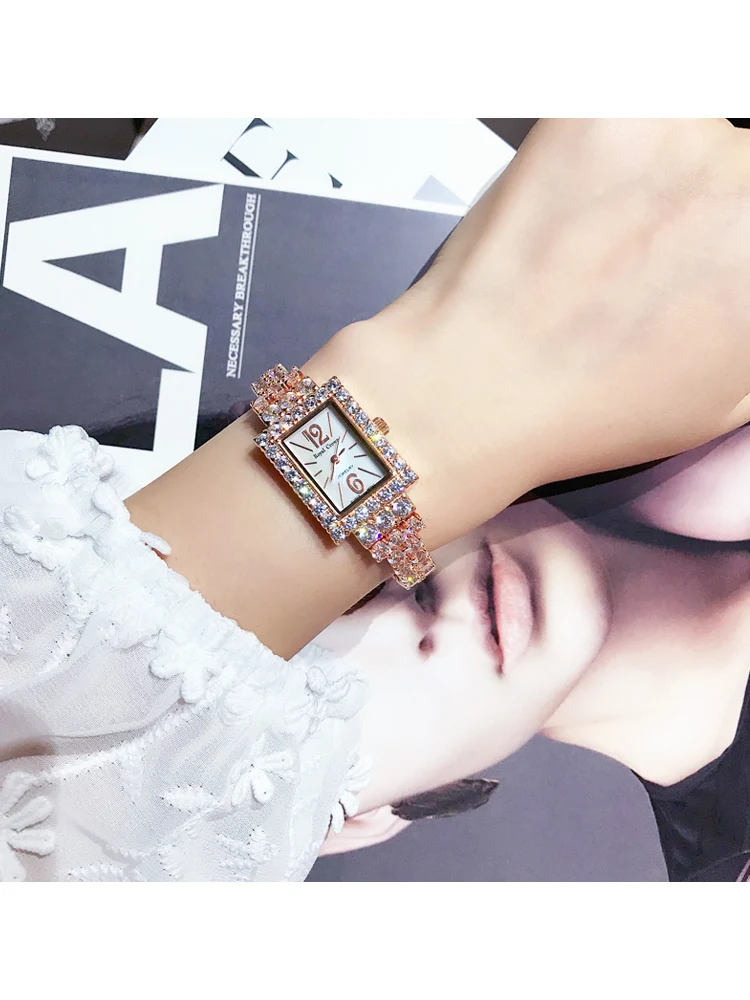 Cubic Zircon Women\'s Watch Royal Crown Hours Clock Fine Fashion Dress Jewelry Twining Long Bracelet Luxury Crystal Girl Gift Box