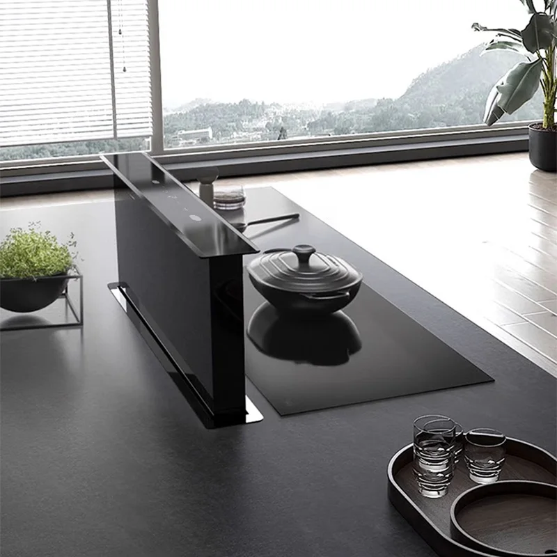 Concealed countertop lift-up range hood, ultra-quiet stainless steel downdraft kitchen range hood 110V/220V(Customized) view 6