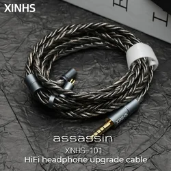 XINHS-101 Assassin 6 core silver foil mixed OCC headphone upgrade cable 0.78mm IE900 for Sennheiser AKG MK4 IEM