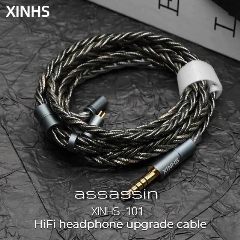 XINHS-101 Assassin 6 Core Silver Foil Mixed OCC Headphone Upgrade Cable 0.78mm IE900 for Sennheiser AKG MK4 IEM