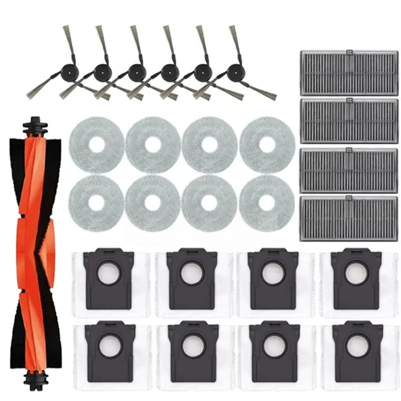 

Аксессуары для робота-пылесоса BAAJ для Dreame X40 Ultra/X40 Pro: основная роликовая щетка, салфетка для мытья, HEPA-фильтр, мешок для сбора пыли.