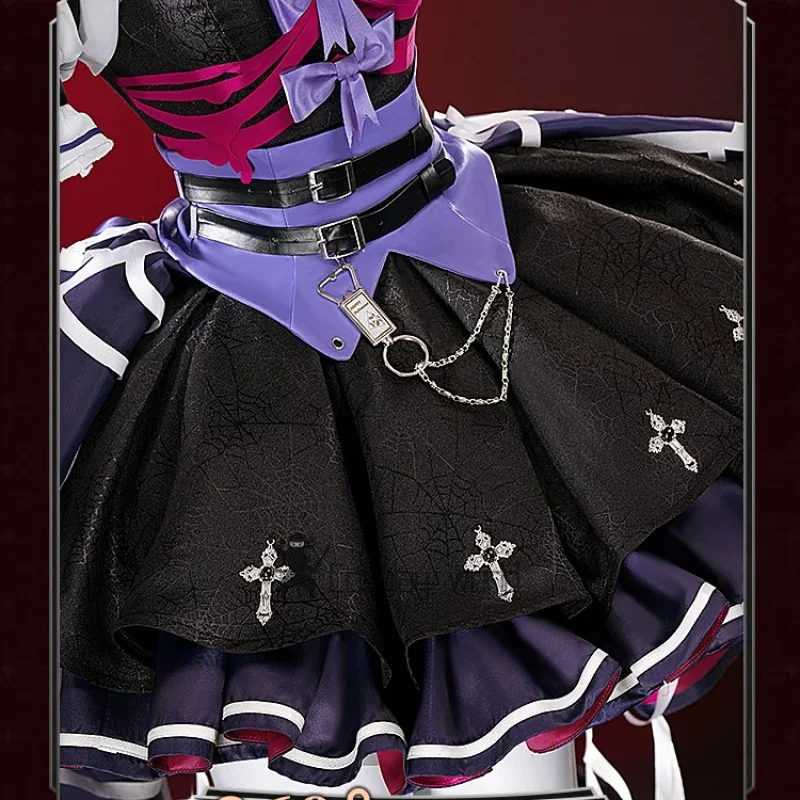 أنيمي لعبة الهوية الخامس البستاني تأثيري حلي إيما وودز الساحرة الظلام لوليتا قبعة موحدة الكبار امرأة هالوين كرنفال البدلة